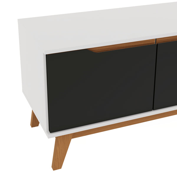 Rack Mueble TV 55" Kappesberg 136cm 3 Puertas Blanco/Negro