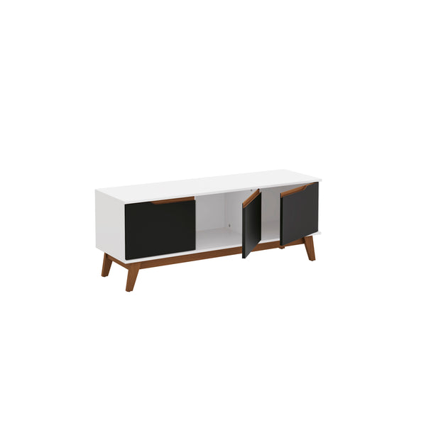 Rack Mueble TV 55" Kappesberg 136cm 3 Puertas Blanco/Negro
