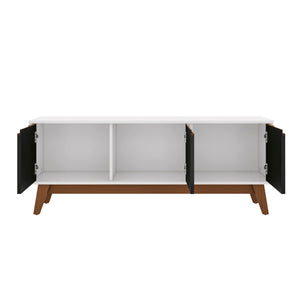 Rack Mueble TV 55" Kappesberg 136cm 3 Puertas Blanco/Negro