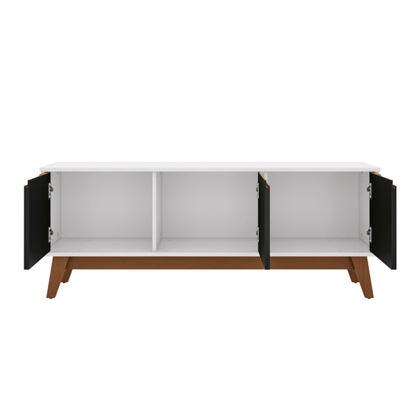 Rack Mueble TV 55" Kappesberg 136cm 3 Puertas Blanco/Negro