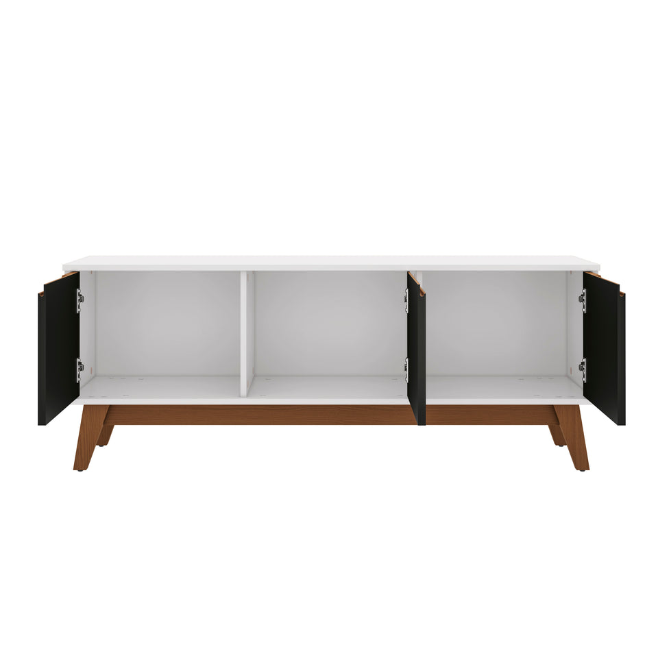 Rack Mueble TV 55" Kappesberg 136cm 3 Puertas Blanco/Negro