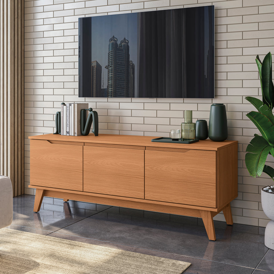 Rack Mueble TV 55" Kappesberg 136cm 3 Puertas Canela