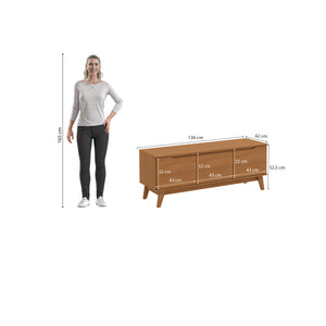 Rack Mueble TV 55" Kappesberg 136cm 3 Puertas Canela