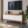Rack Mueble TV 55" Kappesberg 136cm 3 Puertas Canela/Blanco