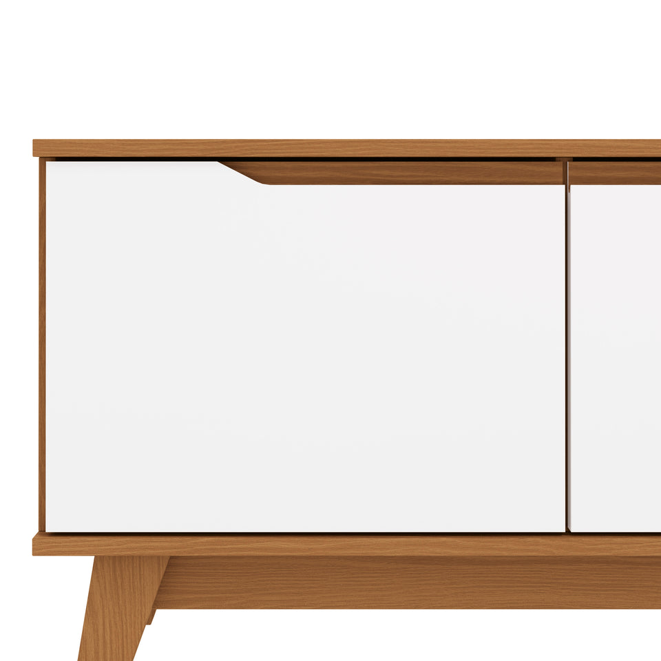 Rack Mueble TV 55" Kappesberg 136cm 3 Puertas Canela/Blanco