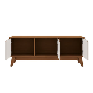 Rack Mueble TV 55" Kappesberg 136cm 3 Puertas Canela/Blanco