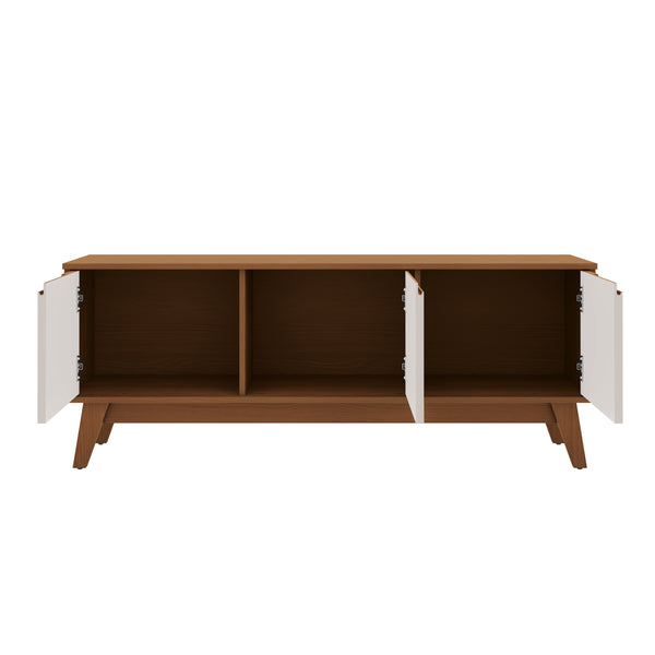 Rack Mueble TV 55" Kappesberg 136cm 3 Puertas Canela/Blanco