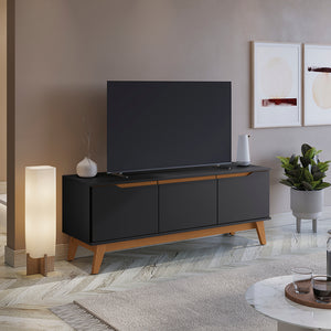 Rack Mueble TV 55" Kappesberg 136cm 3 Puertas Negro