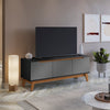 Rack Mueble TV 55" Kappesberg 136cm 3 Puertas Negro/Gris