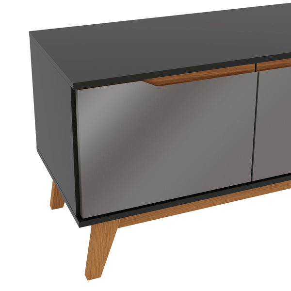 Rack Mueble TV 55" Kappesberg 136cm 3 Puertas Negro/Gris