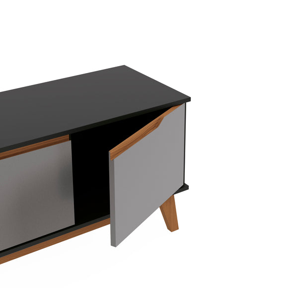 Rack Mueble TV 55" Kappesberg 136cm 3 Puertas Negro/Gris