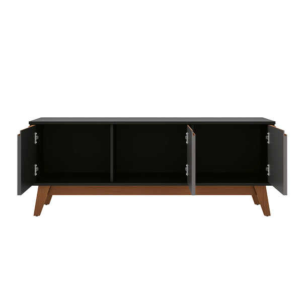 Rack Mueble TV 55" Kappesberg 136cm 3 Puertas Negro/Gris