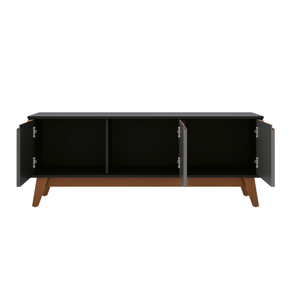 Rack Mueble TV 55" Kappesberg 136cm 3 Puertas Negro/Gris