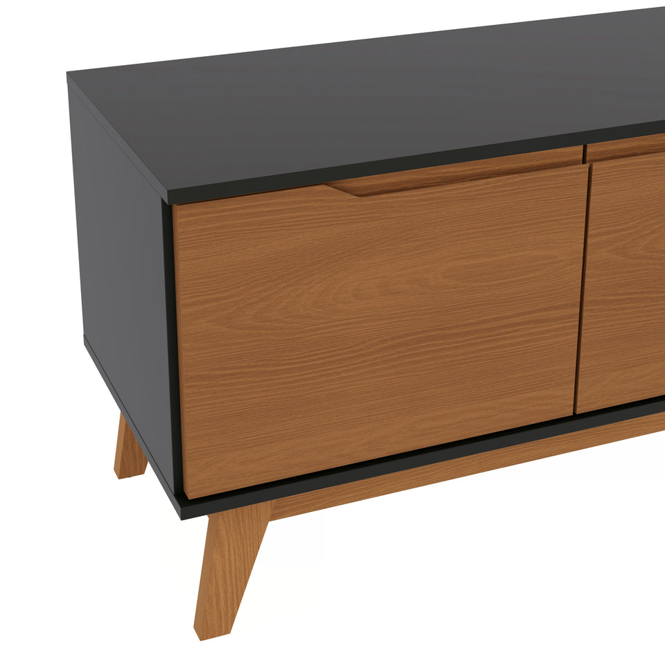 Rack Mueble TV 55" Kappesberg 136cm 3 Puertas Negro/Canela