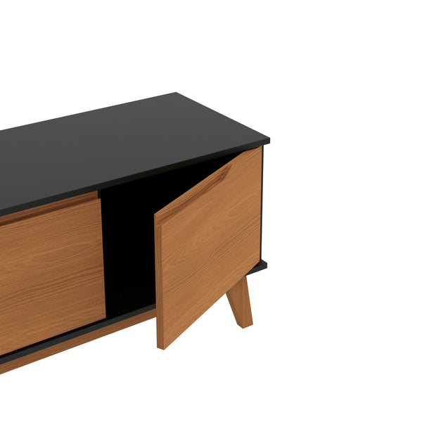 Rack Mueble TV 55" Kappesberg 136cm 3 Puertas Negro/Canela
