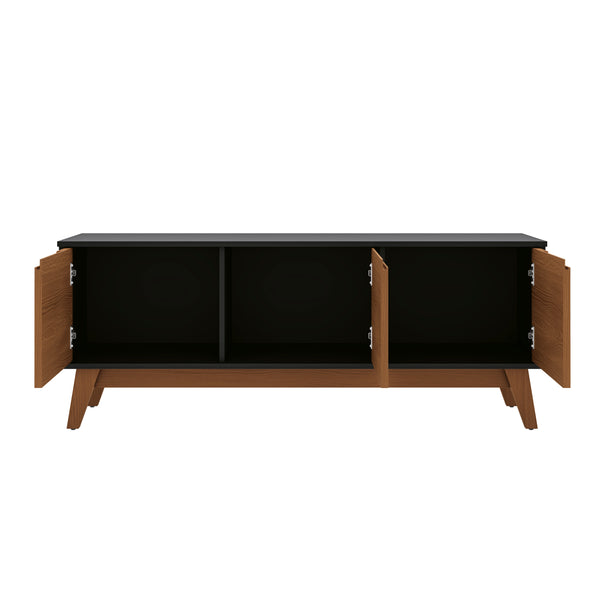 Rack Mueble TV 55" Kappesberg 136cm 3 Puertas Negro/Canela