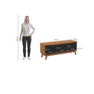 Rack Mueble TV 55" Kappesberg 136cm 3 Puertas Canela/Negro