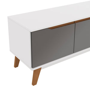 Mueble TV 85" Kappesberg 218cm con 3 Puertas Blanco/Gris