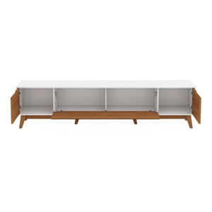 Mueble TV 85" Kappesberg 218cm con 3 Puertas Blanco/Canela