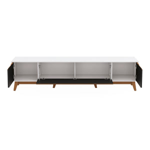 Mueble TV 85" Kappesberg 218cm con 3 Puertas Blanco/Negro