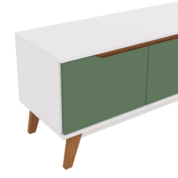 Mueble TV 85" Kappesberg 218cm con 3 Puertas Blanco/Verde