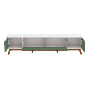 Mueble TV 85" Kappesberg 218cm con 3 Puertas Blanco/Verde