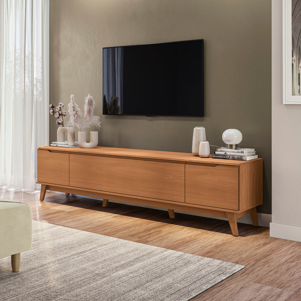 Mueble TV 85" Kappesberg 218cm con 3 Puertas Canela