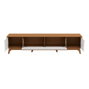 Mueble TV 85" Kappesberg 218cm con 3 Puertas Canela/Blanco