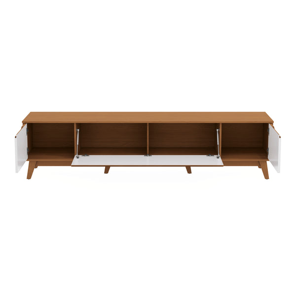 Mueble TV 85" Kappesberg 218cm con 3 Puertas Canela/Blanco