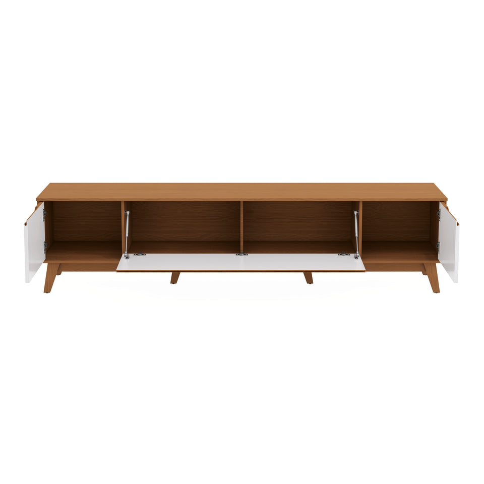 Mueble TV 85" Kappesberg 218cm con 3 Puertas Canela/Blanco