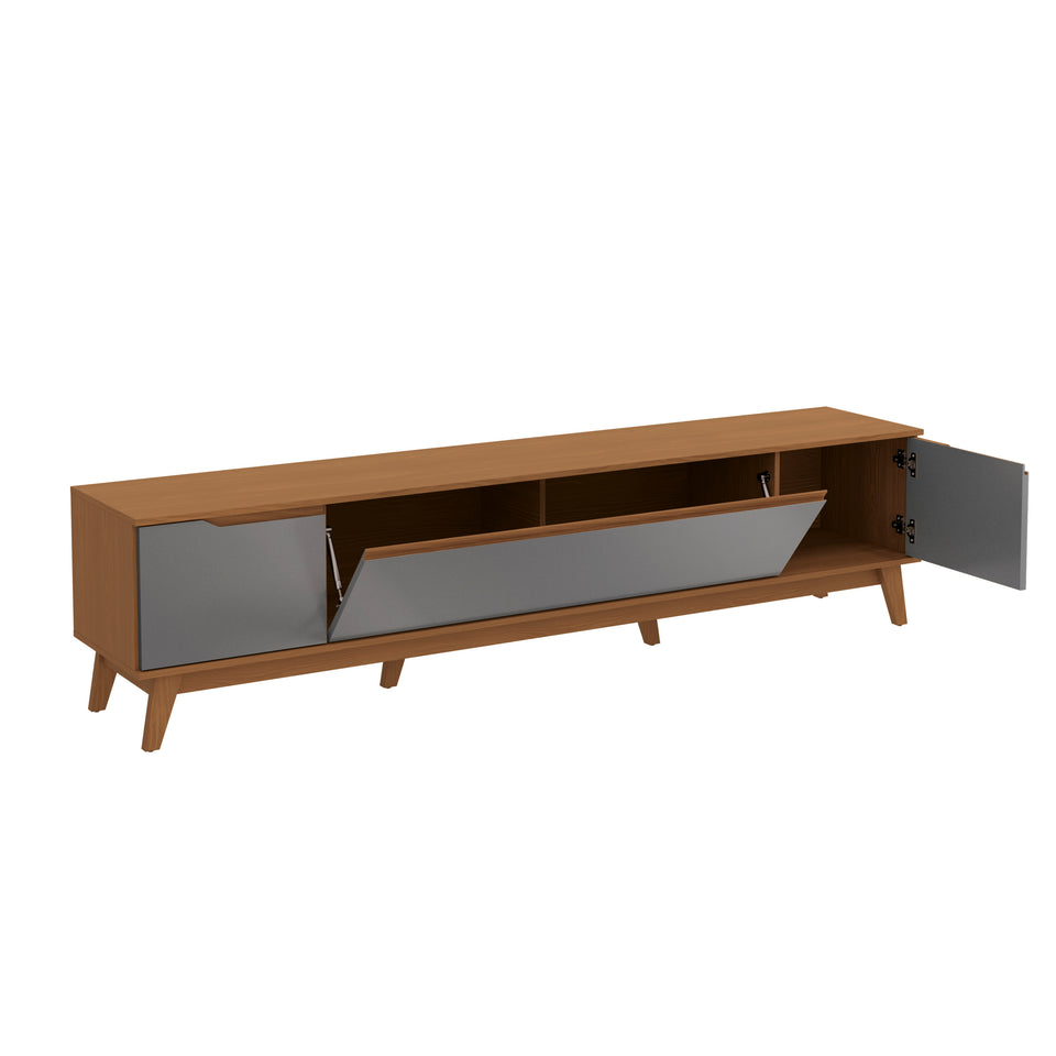 Mueble TV 85" Kappesberg 218cm con 3 Puertas Canela/Gris