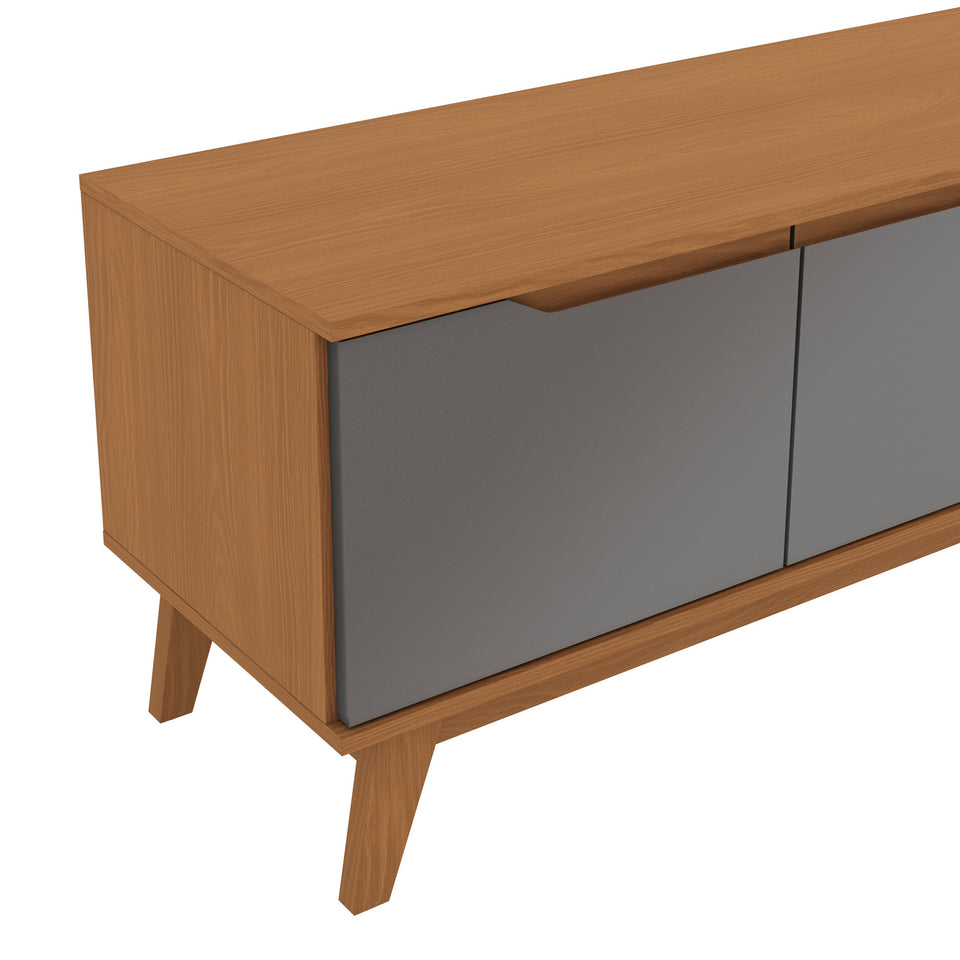 Mueble TV 85" Kappesberg 218cm con 3 Puertas Canela/Gris