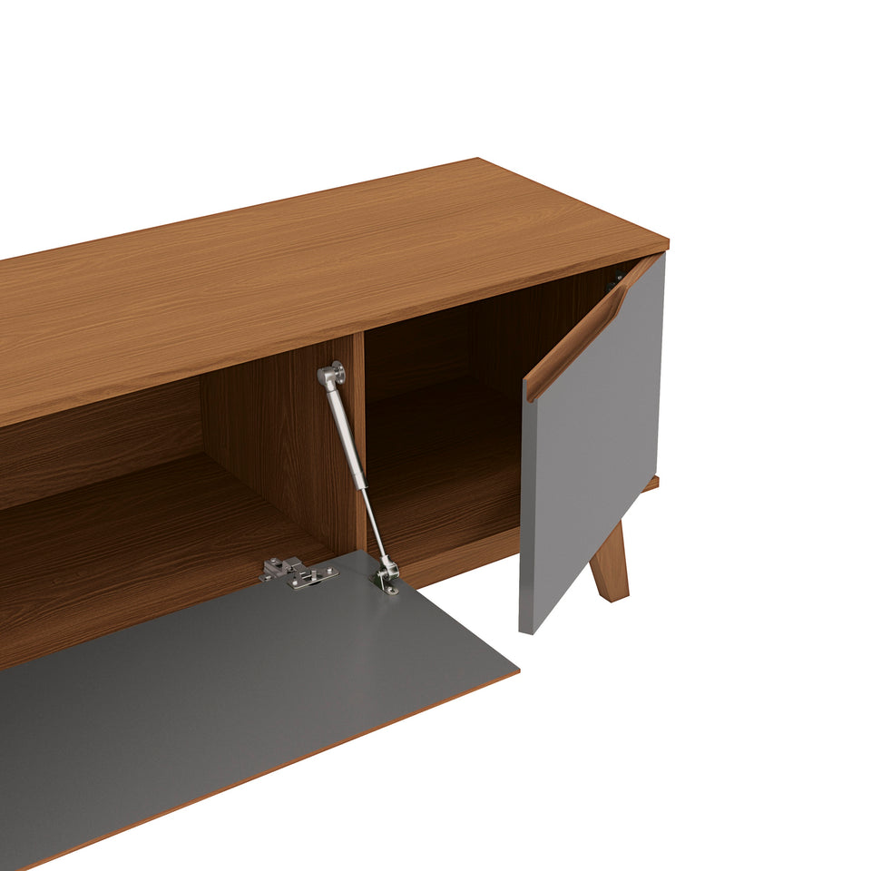 Mueble TV 85" Kappesberg 218cm con 3 Puertas Canela/Gris