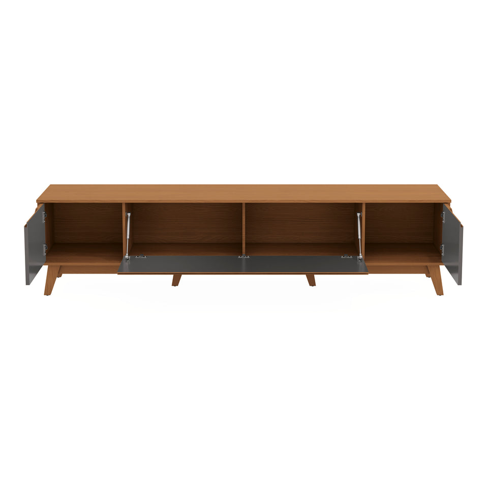 Mueble TV 85" Kappesberg 218cm con 3 Puertas Canela/Gris