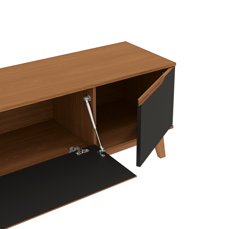 Mueble TV 85" Kappesberg 218cm con 3 Puertas Canela/Negro
