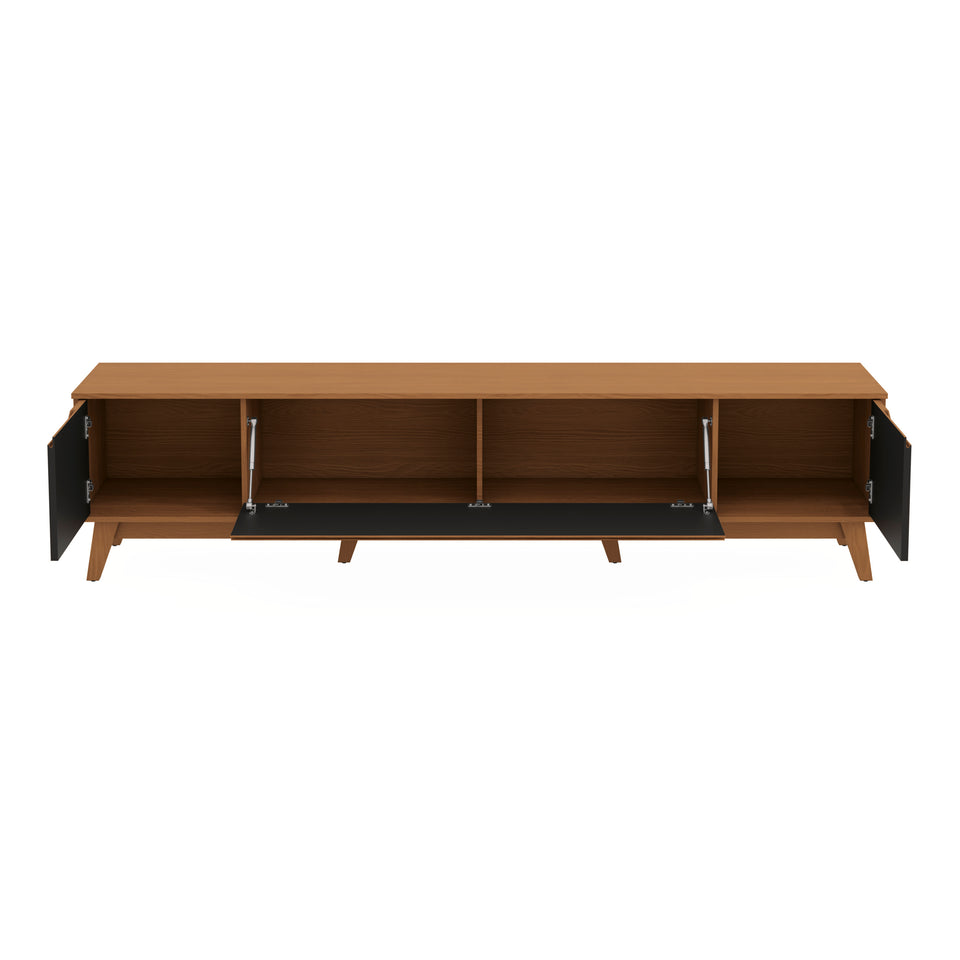 Mueble TV 85" Kappesberg 218cm con 3 Puertas Canela/Negro