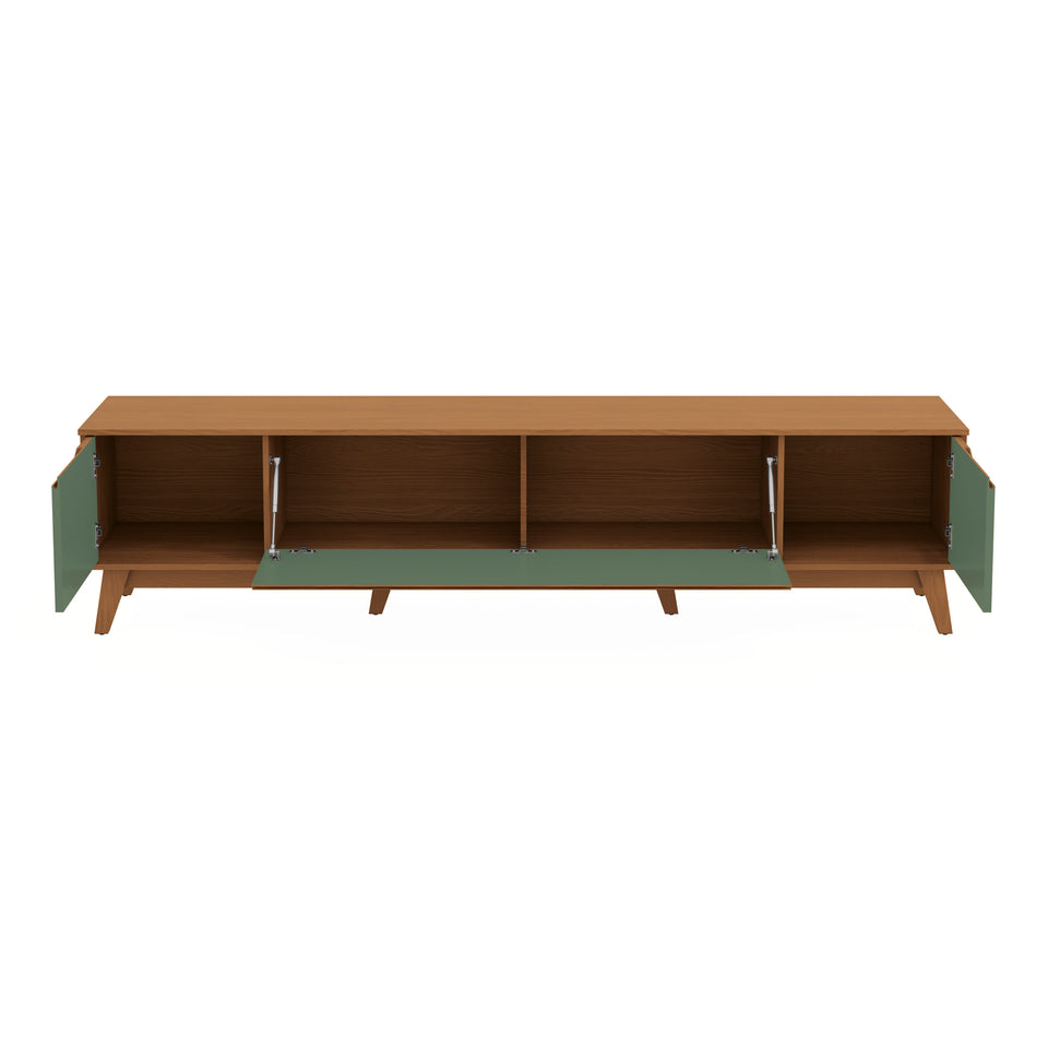 Mueble TV 85" Kappesberg 218cm con 3 Puertas Canela/Verde