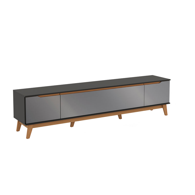 Mueble TV 85" Kappesberg 218cm con 3 Puertas Negro/Gris