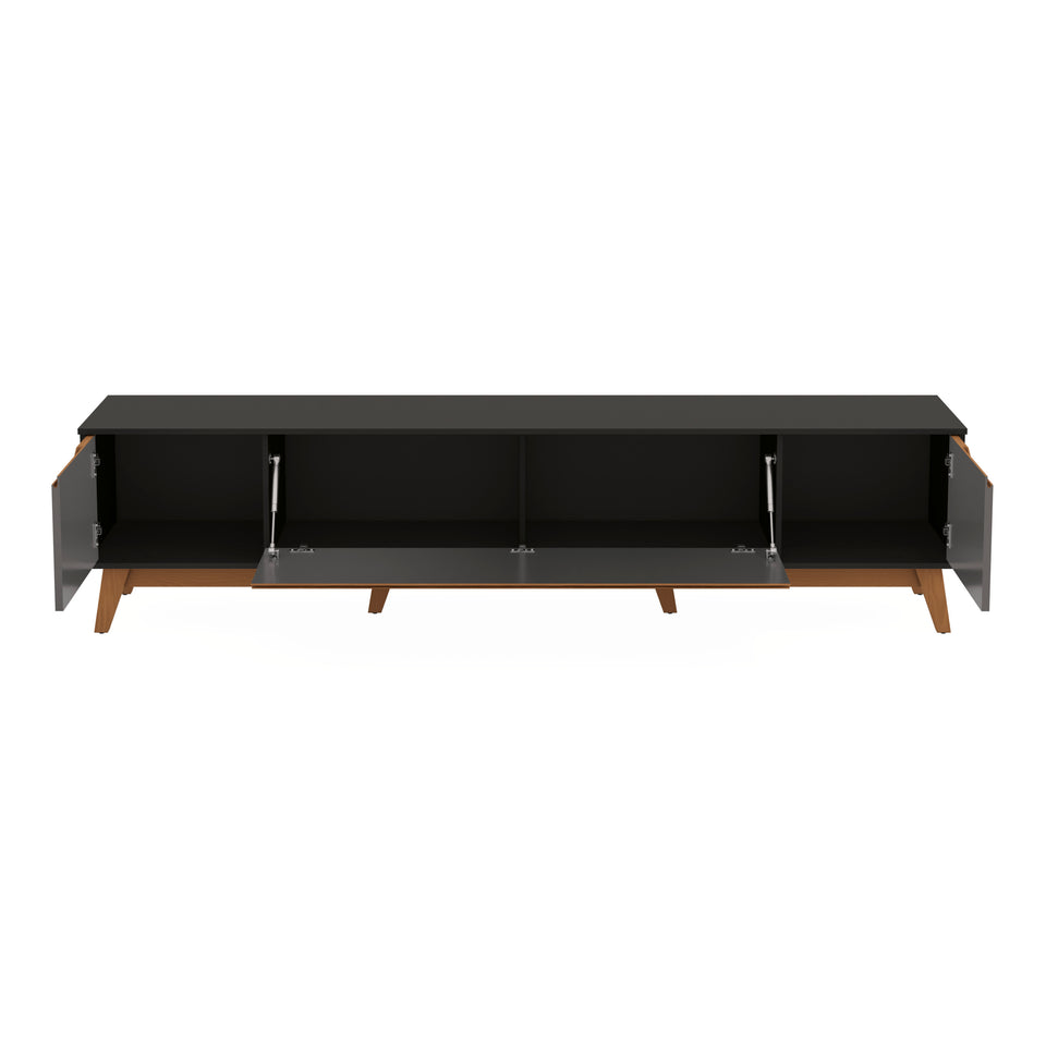 Mueble TV 85" Kappesberg 218cm con 3 Puertas Negro/Gris