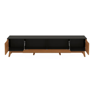 Mueble TV 85" Kappesberg 218cm con 3 Puertas Negro/Canela