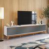 Mueble TV 85" Kappesberg 218cm con 3 Puertas Blanco/Gris