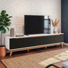 Mueble TV 85" Kappesberg 218cm con 3 Puertas Blanco/Negro