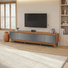 Mueble TV 85" Kappesberg 218cm con 3 Puertas Canela/Gris
