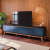 Mueble TV 85" Kappesberg 218cm con 3 Puertas Negro/Azul