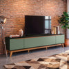 Mueble TV 85" Kappesberg 218cm con 3 Puertas Negro/Verde