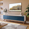 Mueble TV 75" Kappesberg 180cm con 3 Puertas Blanco/Azul