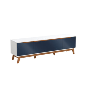Mueble TV 75" Kappesberg 180cm con 3 Puertas Blanco/Azul