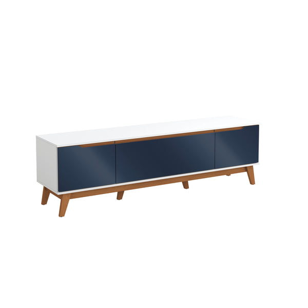 Mueble TV 75" Kappesberg 180cm con 3 Puertas Blanco/Azul