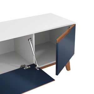 Mueble TV 75" Kappesberg 180cm con 3 Puertas Blanco/Azul