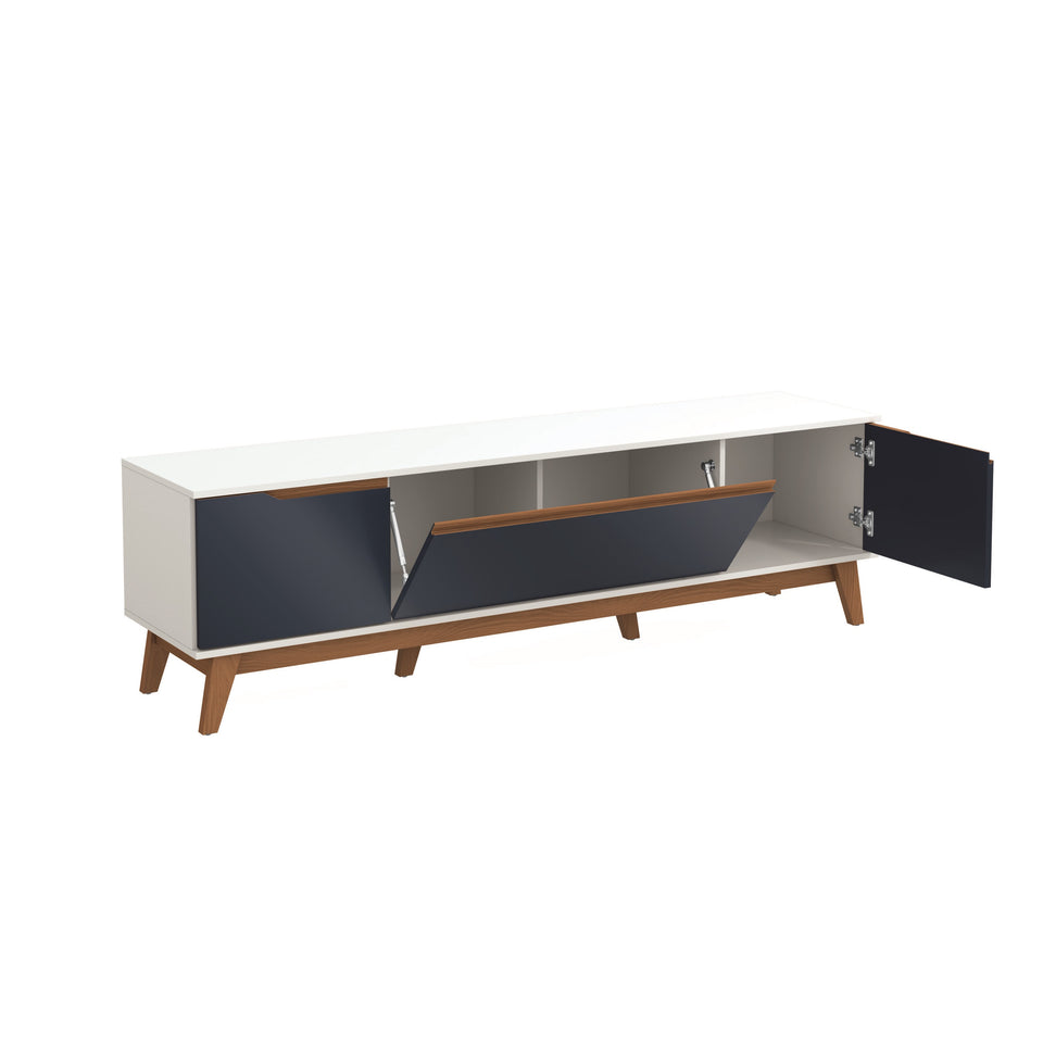 Mueble TV 75" Kappesberg 180cm con 3 Puertas Blanco/Azul